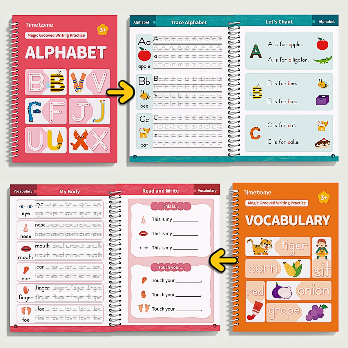 Magic Grooved Writing Practice Books for Kids 3-8