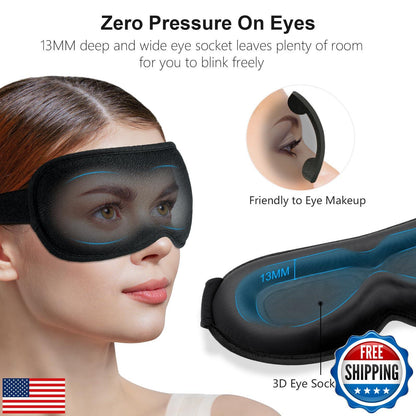 Gritin 100% Blackout Sleep Eye Mask for Women Men, Zero Pressure Sleeping Mas