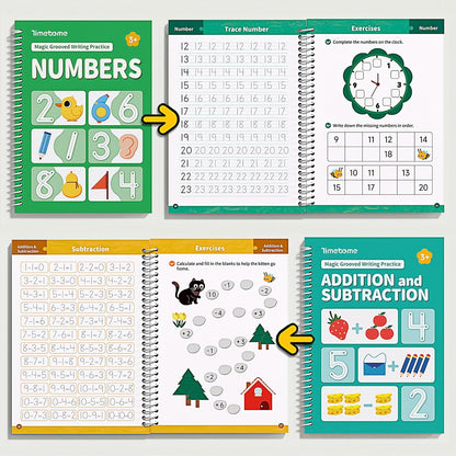 Magic Grooved Writing Practice Books for Kids 3-8