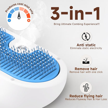 Pet Steam Brush for Dog, Cat Brushes for Indoor Cats - 1 Waterless Shampoo