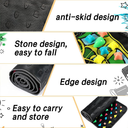 Foot Massage Mat Reflexology Walk Stone Road for Acupressure Foot Massage Acupoint Mat for Long Sitting Elderly Students and Office Workers(68.9 X 13.78 Inches)