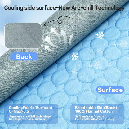 Arc-Chill Pet Cooling Mat for Dogs Cats, Washable Non-Slip Pad