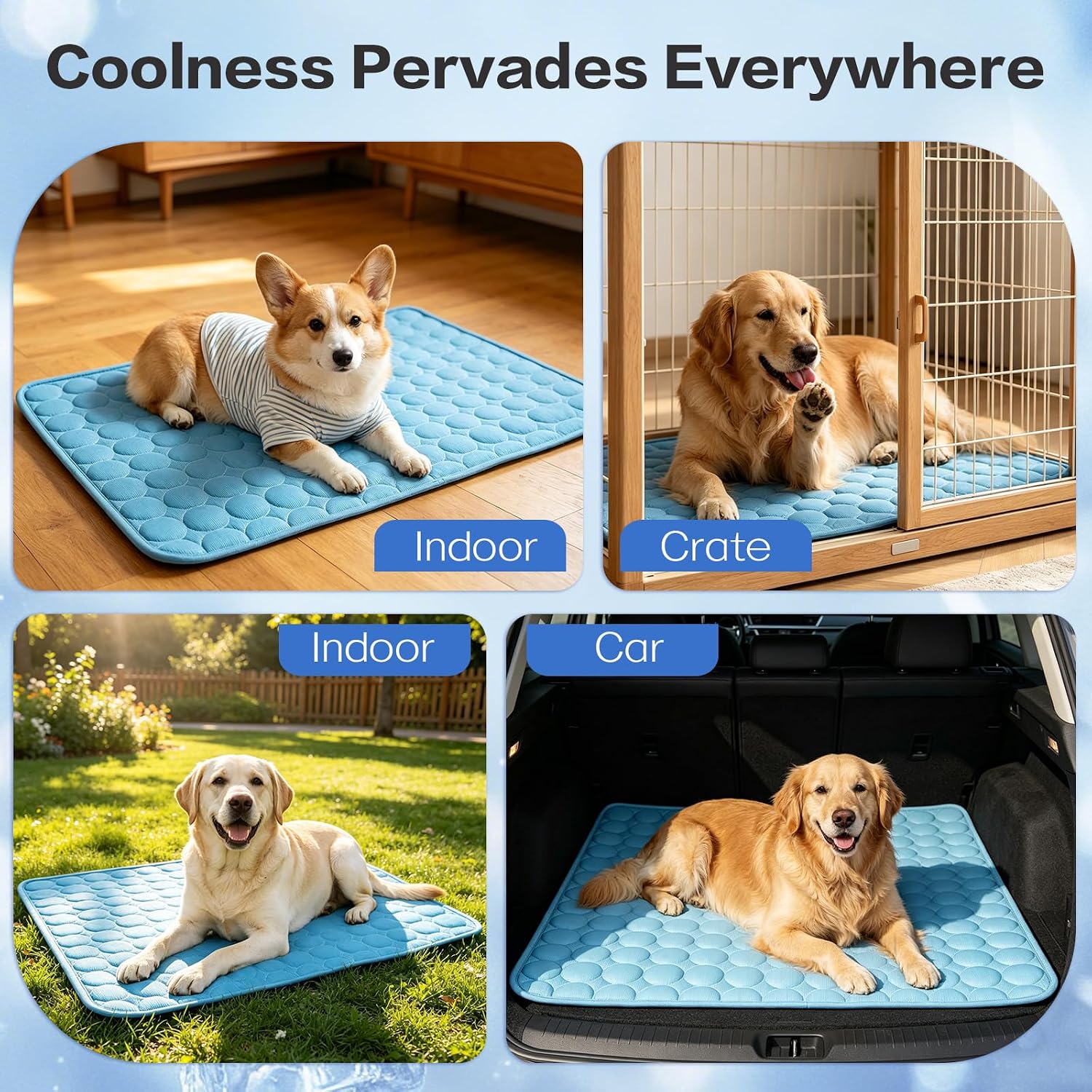 Arc-Chill Pet Cooling Mat for Dogs Cats, Washable Non-Slip Pad
