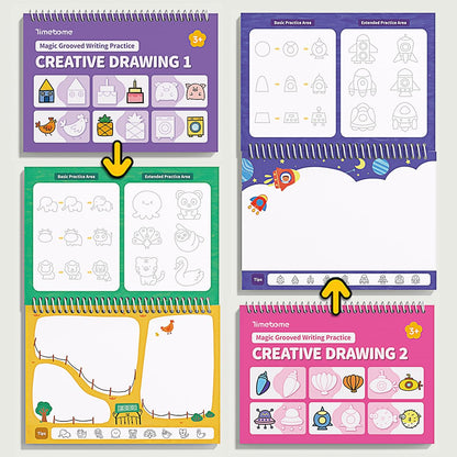 Magic Grooved Writing Practice Books for Kids 3-8