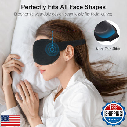 Gritin 100% Blackout Sleep Eye Mask for Women Men, Zero Pressure Sleeping Mas