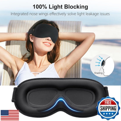 Gritin 100% Blackout Sleep Eye Mask for Women Men, Zero Pressure Sleeping Mas